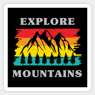 explore mountains vintage Sticker